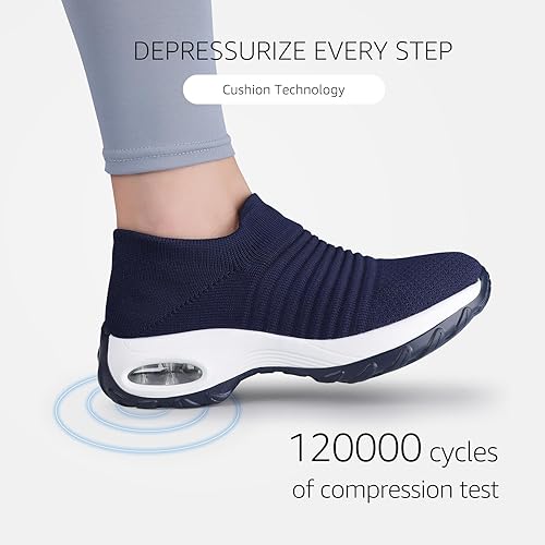 Miniatura 4 de STQ Walking Shoes Women Slip on Sneakers Non Slip Work Air-Cushion Arch Support Tennis Plantar Fasciitis Orthopedic Breathable Mesh Comfortable