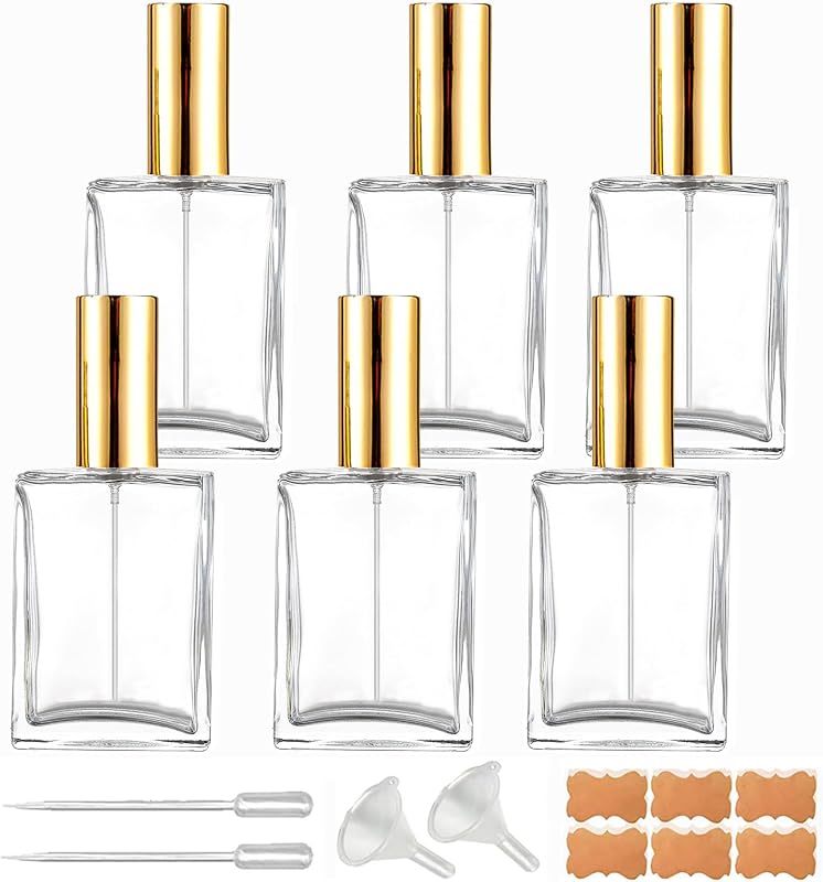 Frascos Spray de Vidro Transparente BEGIKET 50 mL com Névoa Fina, Pacote com 6