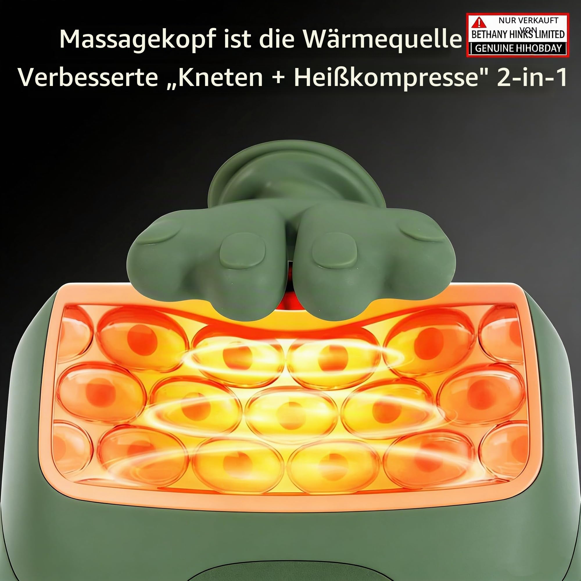 Nacken- und Schultermassagegerät, tragbares Shiatsu-Rückenmassagegerät, handgeformtes Tiefengewebe, 4D-Knetmassagegerät mit Wärme zur Schmerzlinderung und Muskelentspannung, Geschenke für