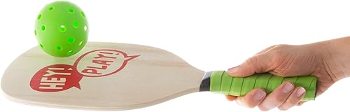 Miniatura 5 de Juego de pelota de remo – Par de raquetas ligeras para principiantes, pelota y bolsa de transporte para juegos en interiores o exteriores – Adultos