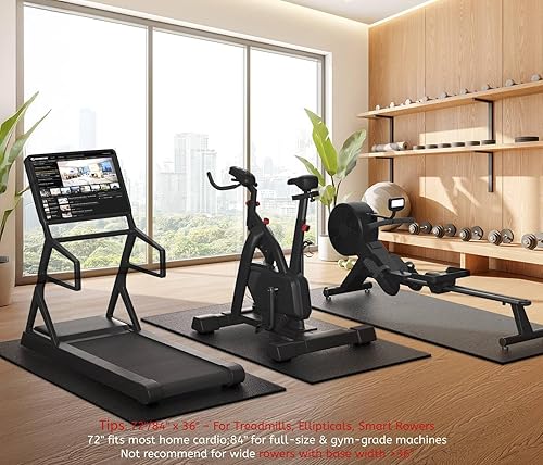 Miniatura 3 de Alfombrilla para caminadora, 7 x 3 pies, 6.3 x 2.5 pies, 6 x 3 pies, 4 x 2 pies, alfombrilla de ejercicio para protección de alfombras de suelo de