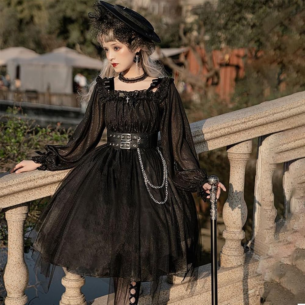Amazon.com: Irregular Dark Gothic Vintage Dress Summer Lace