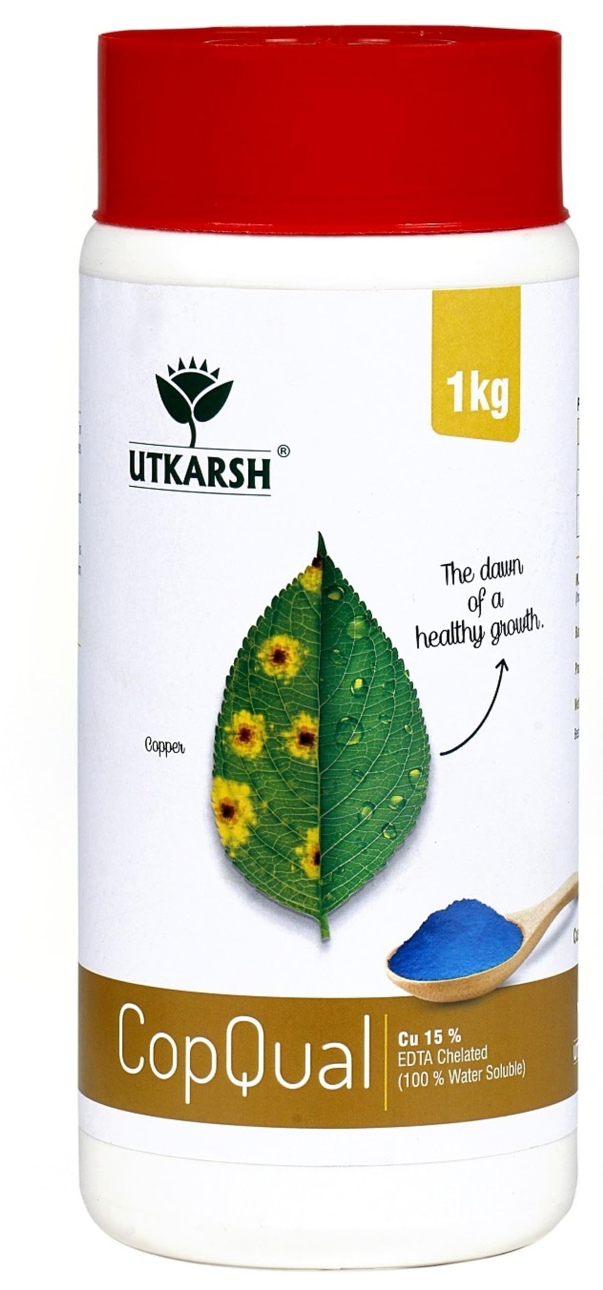 Utkarsh CopQual (Copper - Cu 12% EDTA Chelated, 100% Water Soluble Foliar Spray Fertilizer) Corrects & Prevents Copper Defeciency of Plants & Home Garden (1 Kg; Pack of 1) (B0D7C9S9X1) Amazon Price History, Amazon Price Tracker