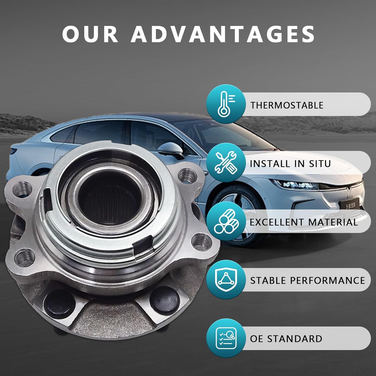 513296 Front Wheel Bearing Hub Assembly for Infiniti JX35 QX60 QX50 2013-2021, Nissan Altima Maxima Murano Pathfinder Quest 2007-2021 (2PCS)