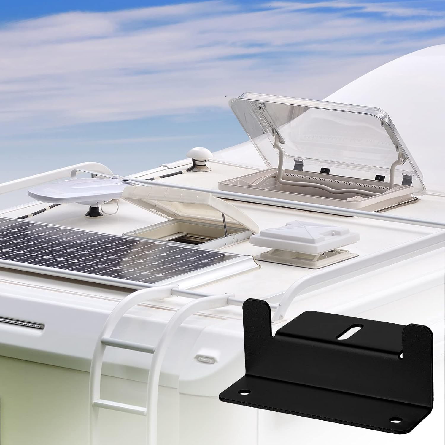 Tatuo 40 Sets Solar Panel Mounting Brackets Z Bracket Aluminum Alloy Solar Panel Mounting Brackets Kit with Nuts and Bolts for Boat, Wall and Other Off Gird Roof Installation, Black