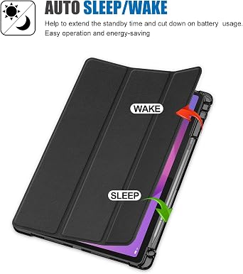 ProCase Smart Case for 2025 Lenovo Idea Tab Plus / K12 12.1 Inch, Slim Light Cover Trifold Stand Hard Shell Folio Smart Protective Case for Idea Tab Plus / K12 12.1 with Pen Holder -Black