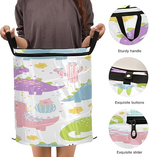 Miniatura 3 de Hamper outdoor collapsible decorative baskets for toys Cartoon Kawaii Dinosaur Purple Western Cactus Sweet Pink,cesta de ropa sucia para