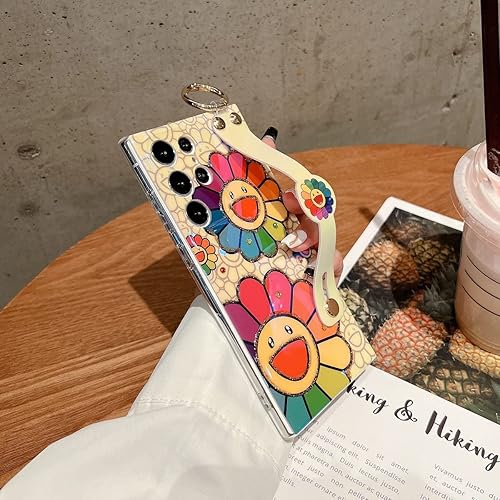 Miniatura 10 de Lastma Funda para Samsung Galaxy S23 Ultra de 6.8 pulgadas con correa de muñeca con purpurina IMD lindo diseño de dibujos animados kawaii diseño de