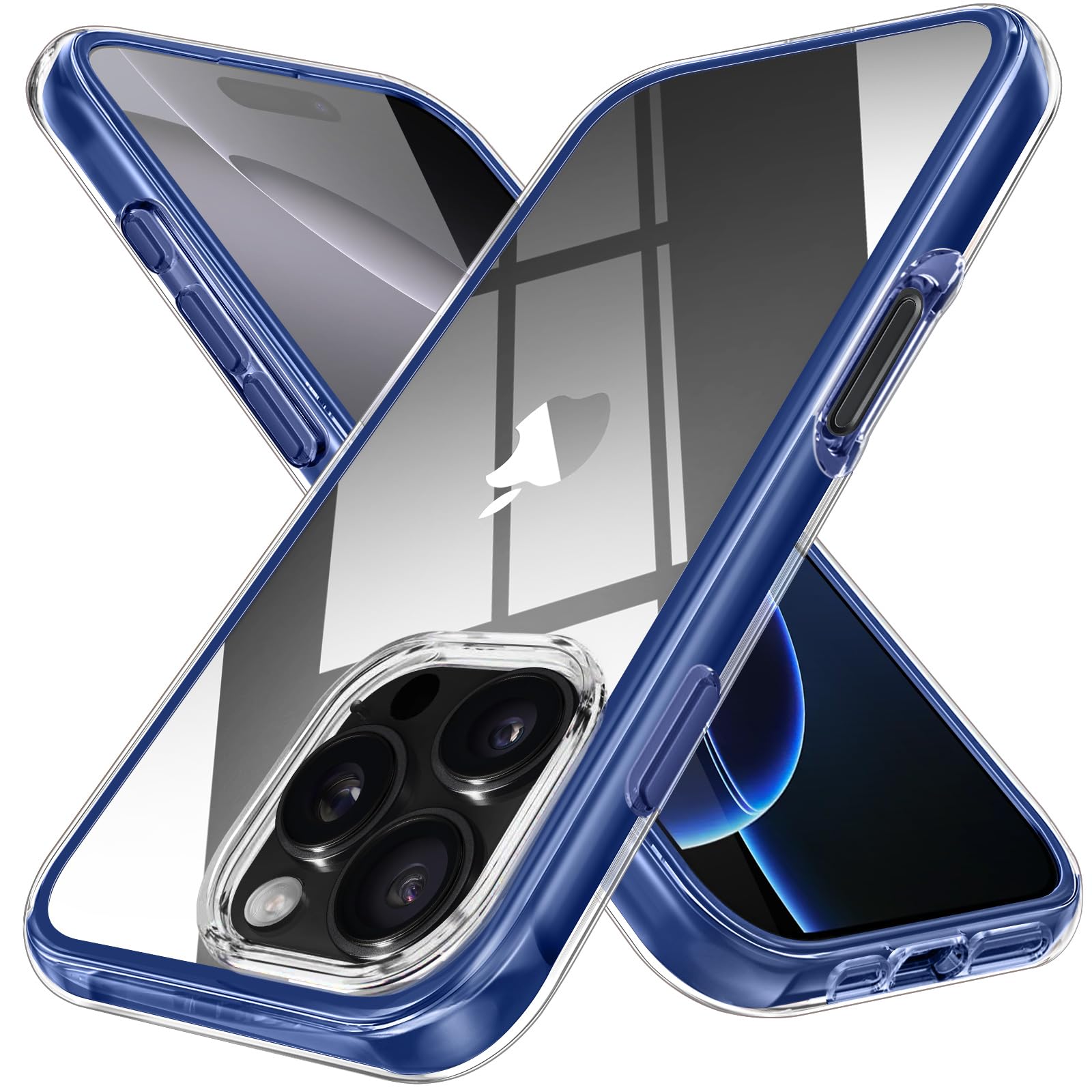 iPhone16ProMax 用 ケース ワイヤレス充電対応 ブルー iPhone16 Pro Max ケース カバー 手帳型 薄型 耐衝撃吸収