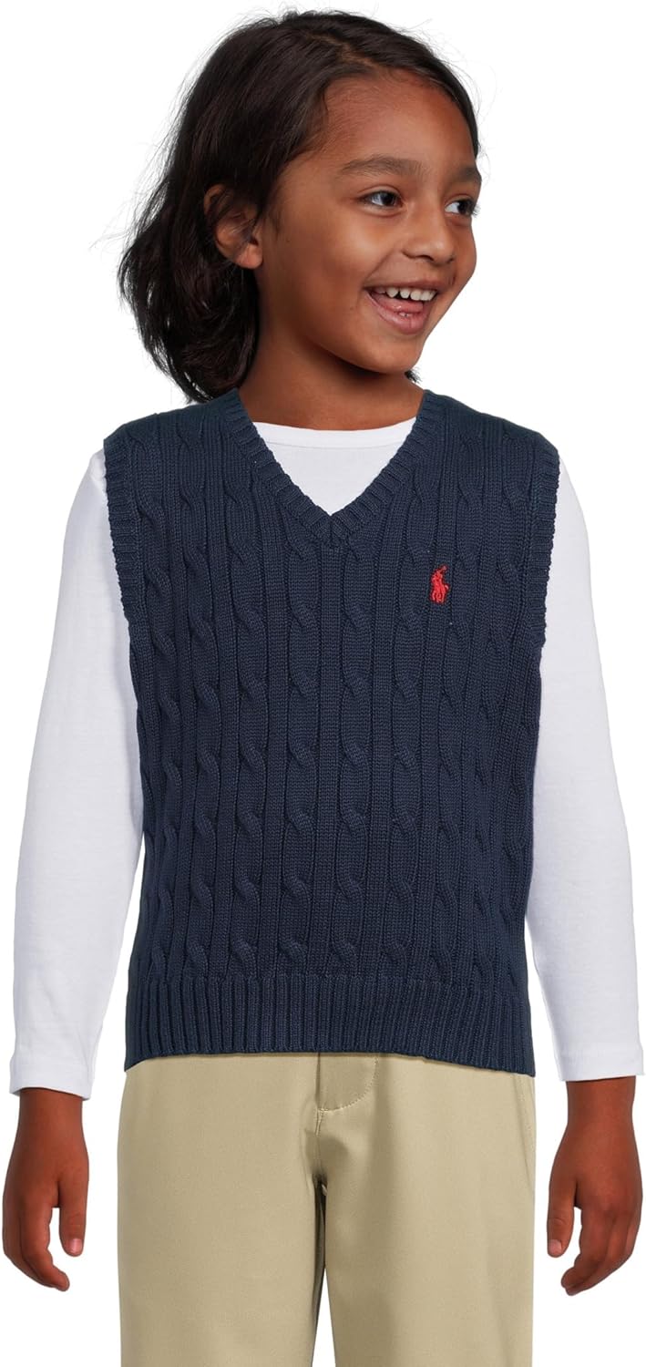 Polo Ralph Lauren Boys' Cable-Knit Cotton Sweater Vest (Toddler/Little Kid)
