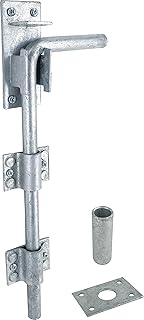IRONTITE® Galvanised Gate Drop Bolt, Heavy Duty Gate Drop Bolts for Wooden Gates, Surface Mounted Gate Bolt Ideal for Garage Doors and Gates, 300mm (12\").