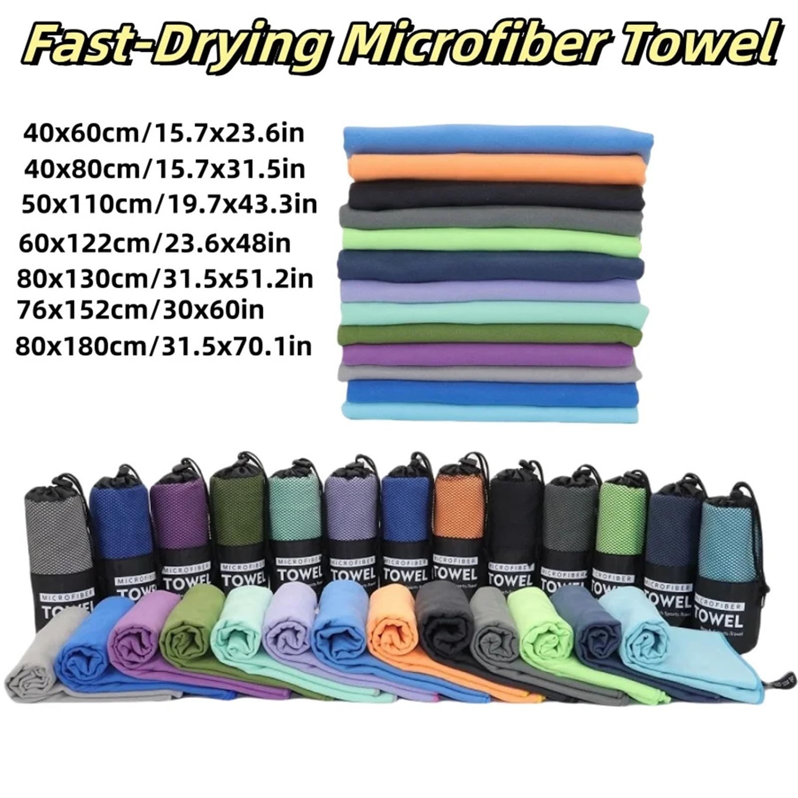 Asciugamani da campeggio, super assorbenti, ad asciugatura rapida, in microfibra, ad asciugatura rapida, ultra morbidi, compatti, per palestra, nuoto, spiaggia, bagno (verde militare, 76 x