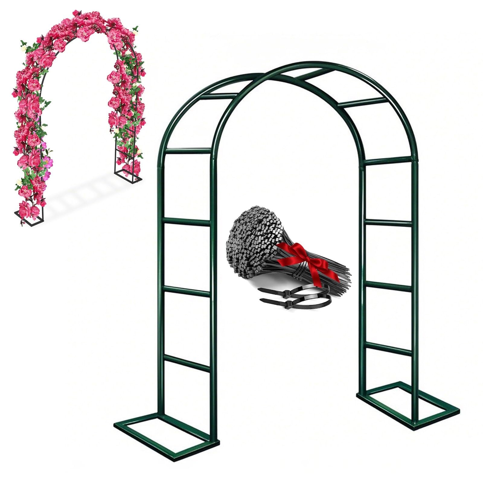 Generisch Robuster Metall-Gartenbogen für Kletterpflanzen, 2,4 m breite Rosenblüten-Pergola, Außendekoration für Hochzeiten, Stützrahmen für grüne Gartenbögen (B 200 x H 230 cm)
