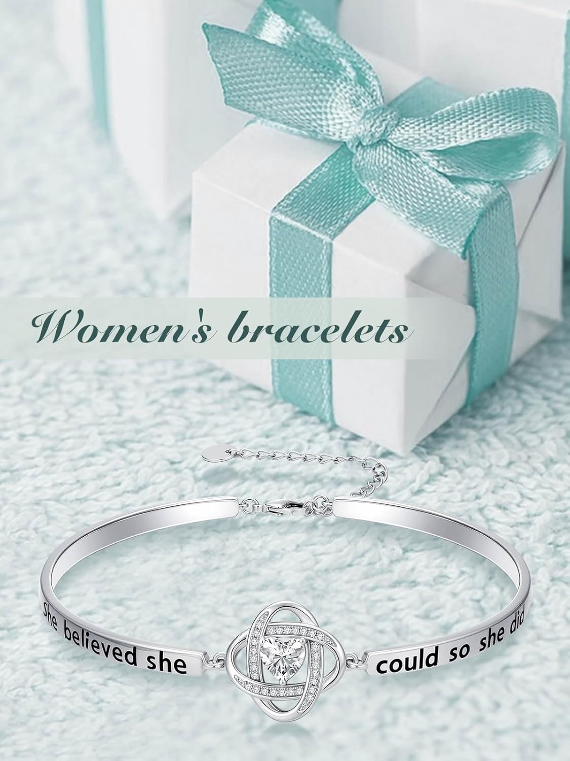 Mothers Day Gifts for Women, Engraved Love Knot Bangle Bracelets, 18K Gold/Rose/White Bracelet, Fashion Jewelry, Anniversary Birthday Gift for Mom Wife Grandma Sister Friends Her