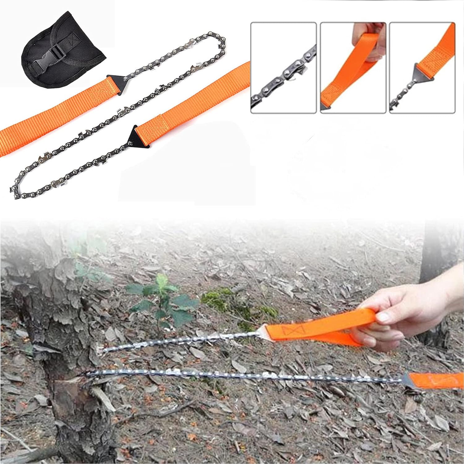 Hand Chainsaw with 11 Teeth，Camping Hand Chainsaw Portable Pocket Camping Tool Chain Saw，for