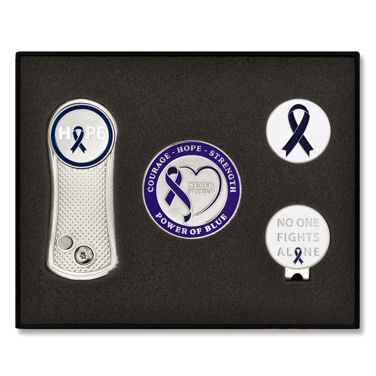 PinMart's Golf Essentials Gift Set - Golf Divot Tool, Hat Clip, Magnetic Ball Markers, Large Ball Marker with Presentation Box - Gifts and Accessories for Men and Women