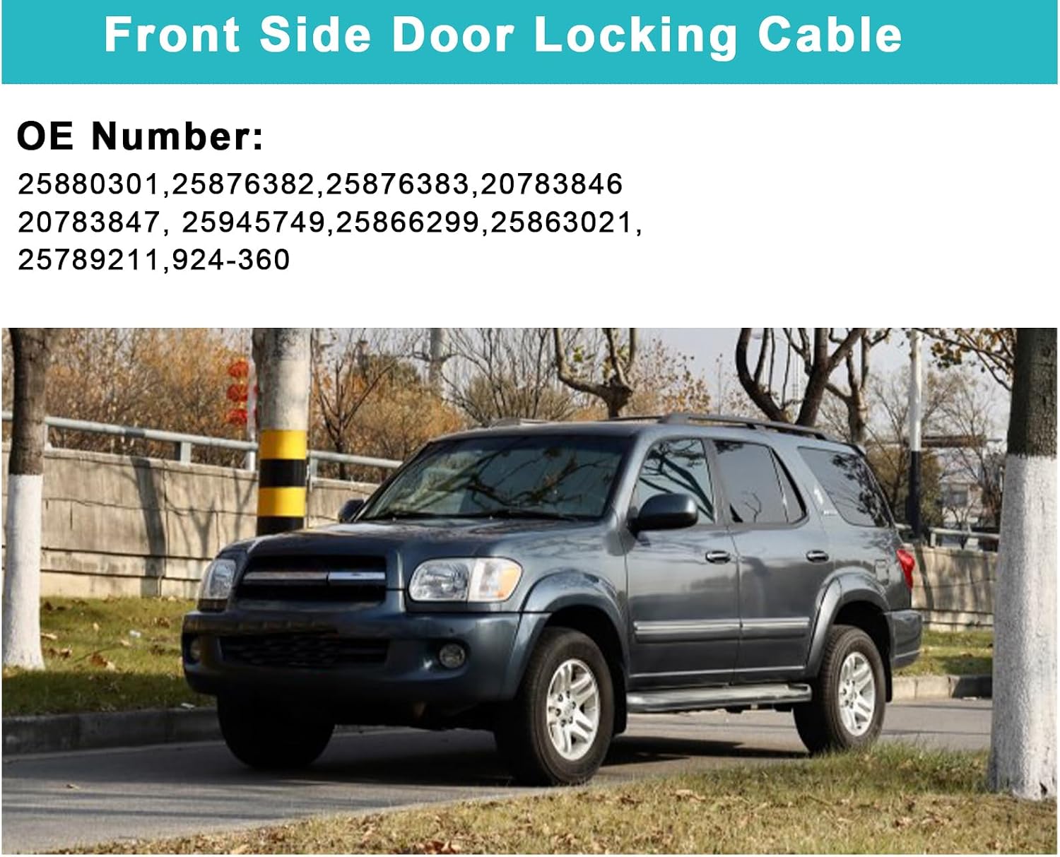 Front Left Right Side Door Locking Cable Door Handle Latch Release Cable 25880301 for Chevrolet Silverado 1500 2500 3500 for GMC Sierra 1500 2500 3500 2007-2014