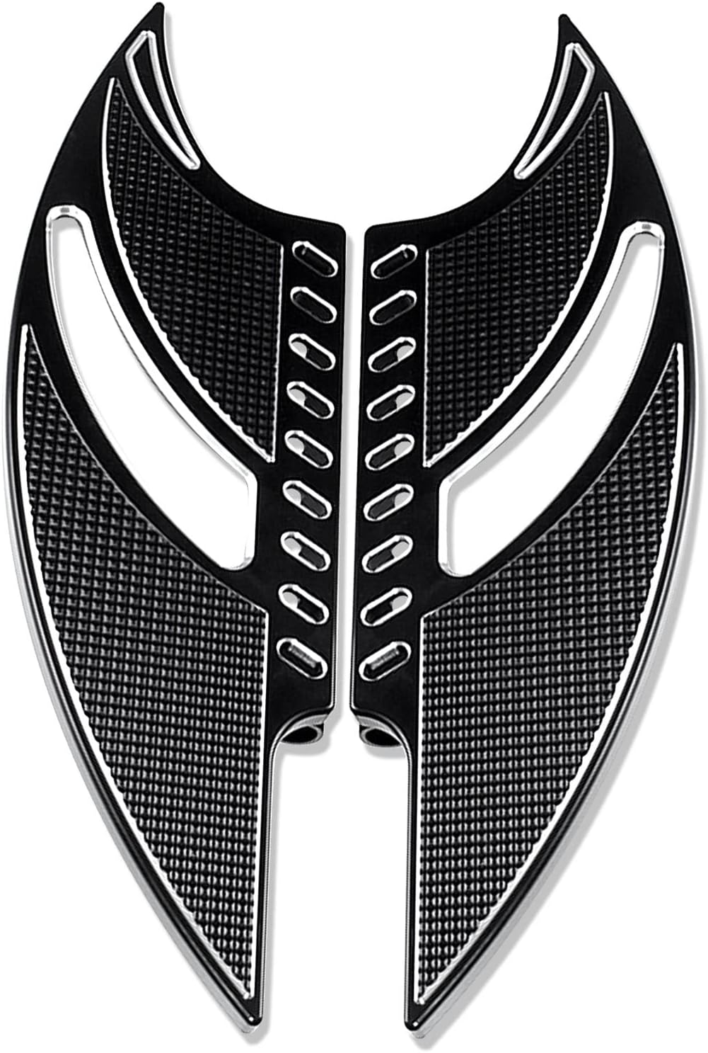 Motorcycle Rider Driver Floorboard Front Stretched Footboards Pedal Compatible with Harley Softail FL Touring Street Glide Road King FLHT(Black Floorboard)