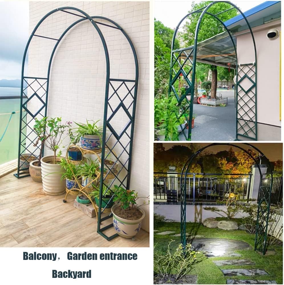1pcs Metal Pergola Arbor Large Garden Arch and Arbors for Various Climbing Plant Trellis Archway Wide Rose Arches (groen W340xh230cm)