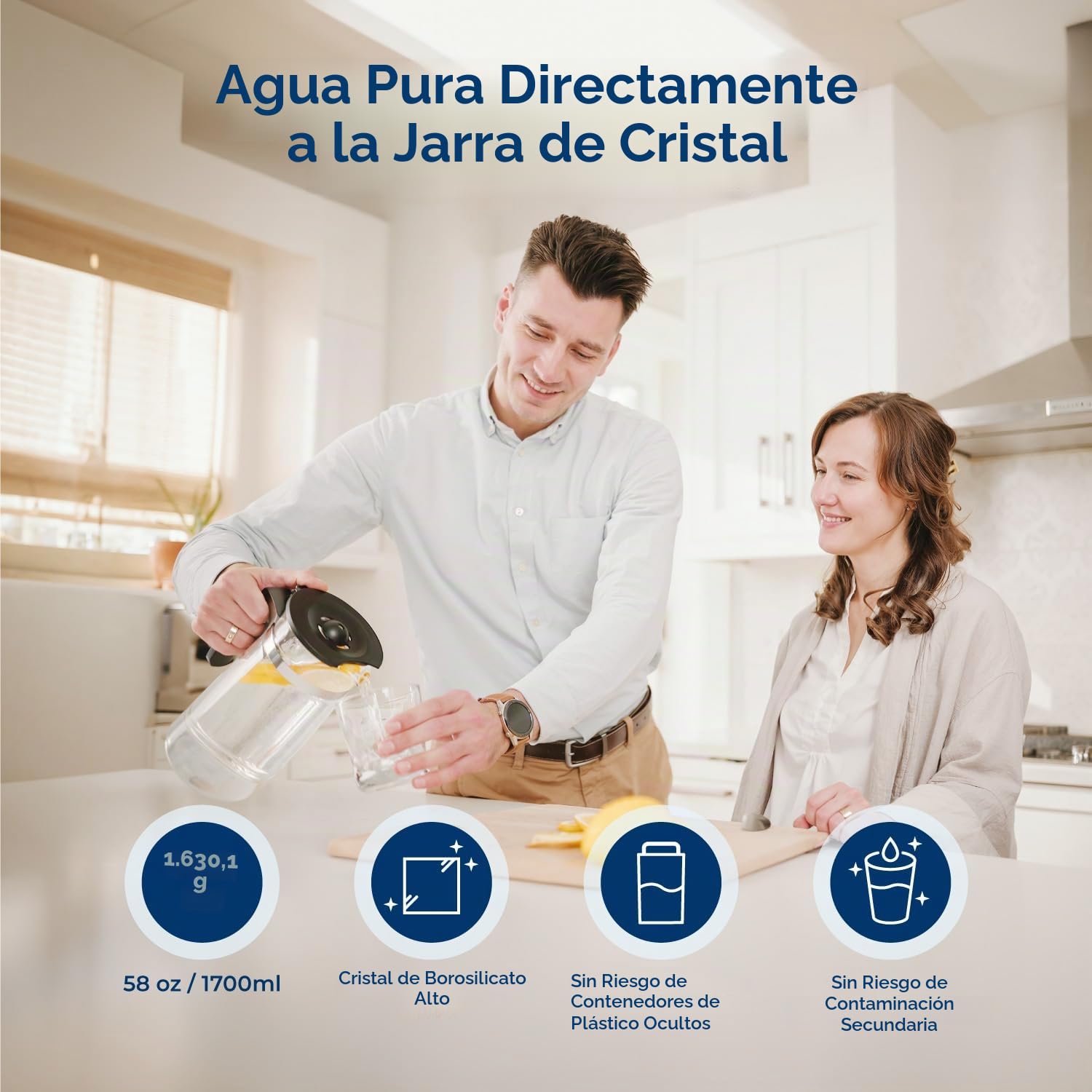 Bluevua RO100ROPOT-UV Sistema de ósmosis inversa Filtro de agua para encimera, purificación de 6 etapas con UV y remodelación, filtración de medidor de ósmosis inversa, purificador de agua portátil