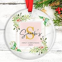 Vista 17 de Adorno de camión volquete de Navidad para niños, tractor personalizado, recuerdo de construcción personalizado para bebés recién nacidos, regalos