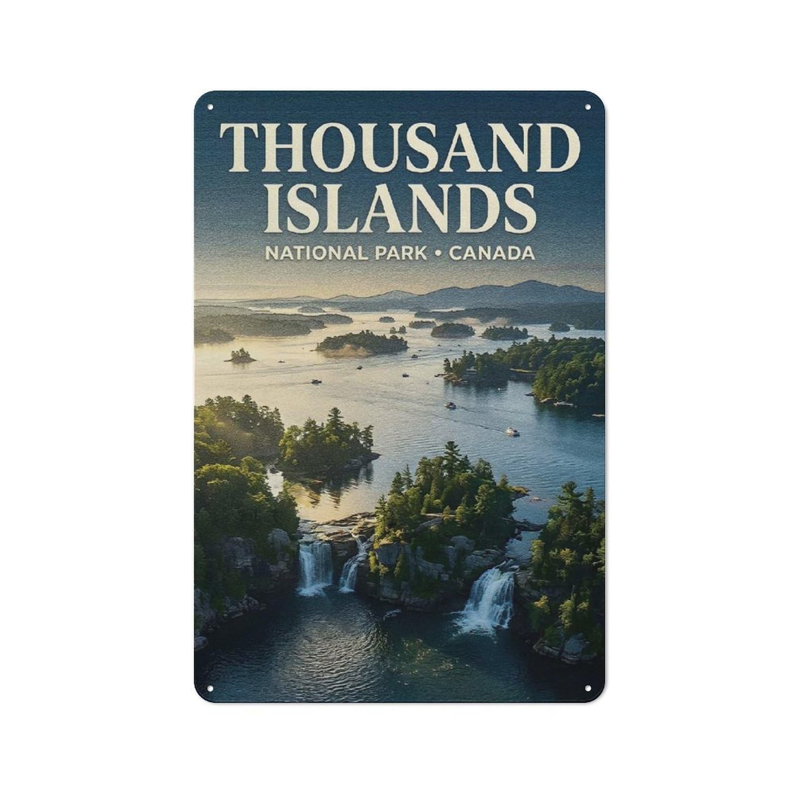 Thousand Islands National Park Canada Decorative Metal Wall Decor 30x20cm, Decorative Tin Plaque for Bedroom, Kitchen, Office Or Living Room