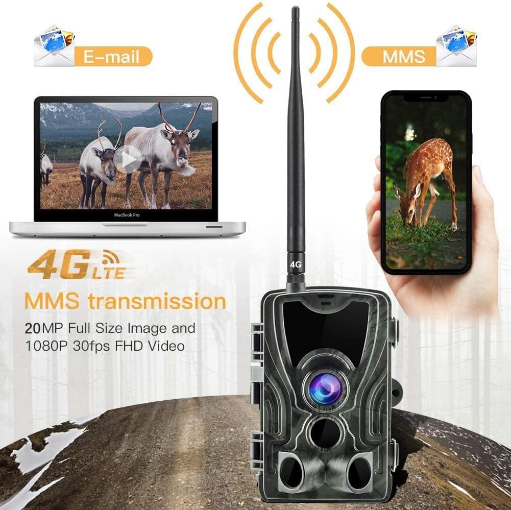 Suntek HC-801LTE demonstrating 4G LTE MMS transmission to a laptop and smartphone