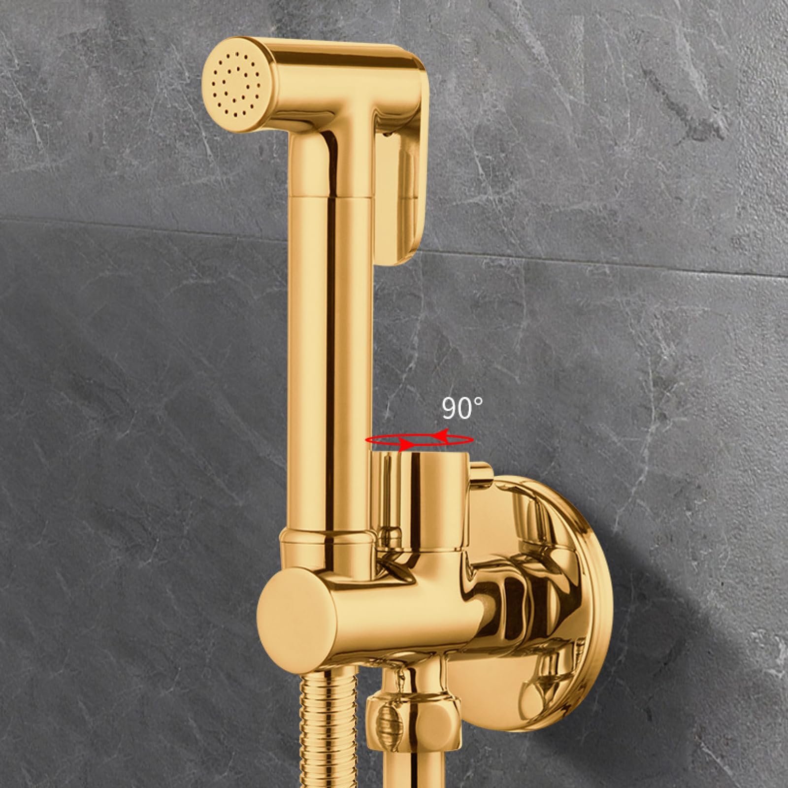 Bidet Portatile per WC Rubinetto Bidet In Ottone Montaggio A Parete Idroscopino per WC Maniglia Singola Montaggio A Foro Singolo,Nichel Spazzolato