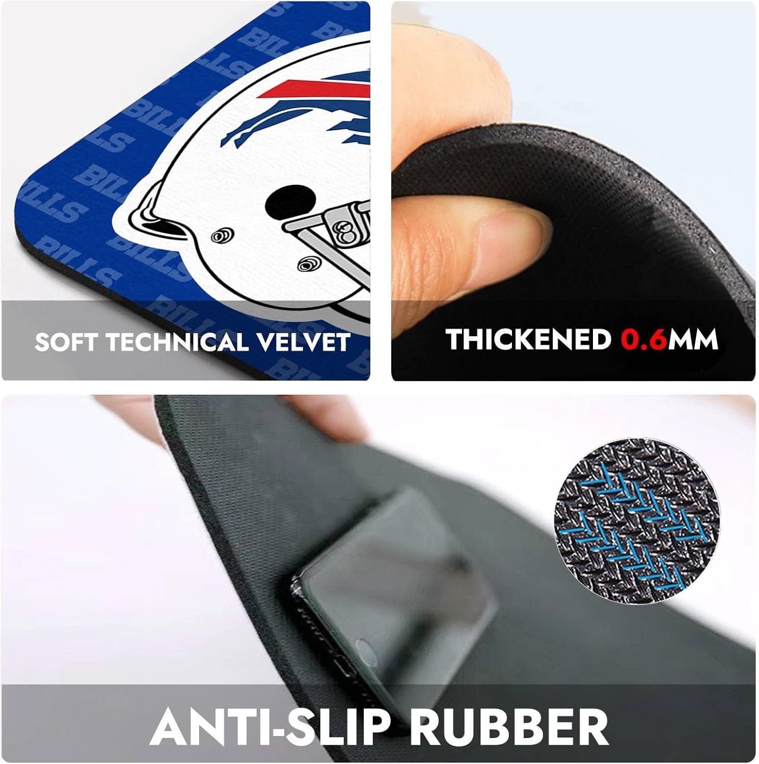 Football Sport Fans Entrance Doormat,16 x 24 Inch Indoor and Outdoor Home Decor Rug,Blue White Design Non-Slip Front Entryway Welcome Door Mats