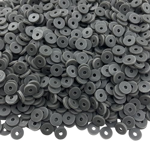 5000 cuentas de arcilla gris oscuro de arcilla polimérica Heishi cuentas espaciadoras planas redondas para pulseras, aretes, collares, manualidades