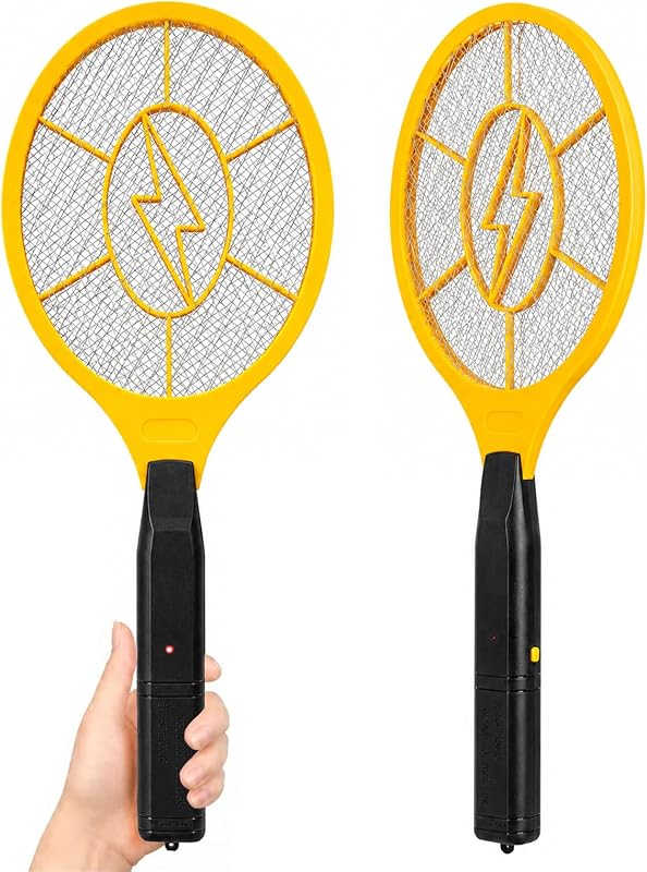 2-Pack Electric Fly Swatter – Battery Powered Bug Zapper Racket | Safe Mesh, Wall-Mount Design, Indoor and Outdoor Use, Mosquito Fly Zapper