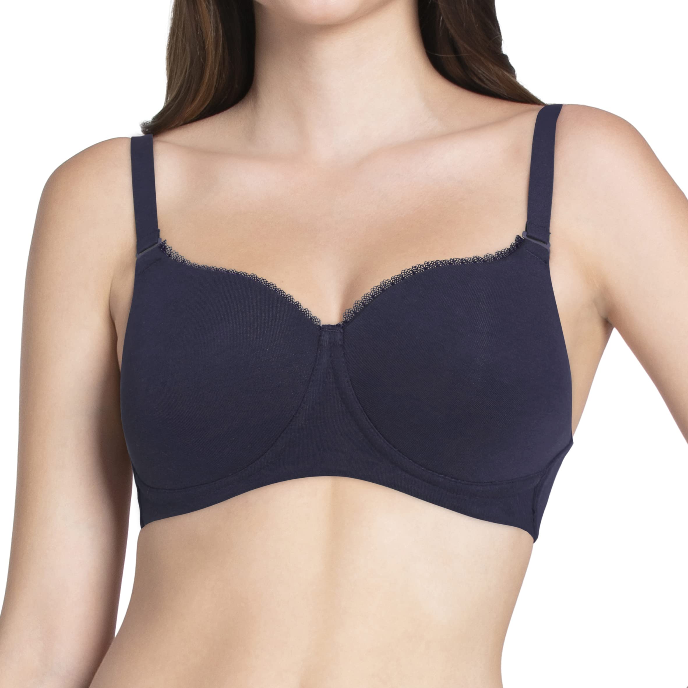Amante Women's Nylon Heavily Padded Wire Free Seamless Full-Coverage Bra