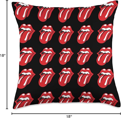 Miniatura 6 de The Rolling Stones - Almohada oficial de repetición de lengua negra, 16.0 x 16.0in, multicolor