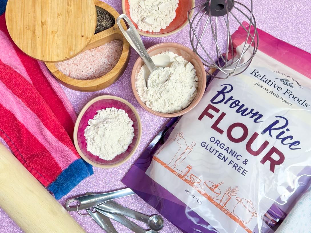 Organic Brown Rice Flour - Brown Rice Flour for Baking, Pancakes, Thickening Sauce & More - Nutrient-Rich Gluten Free - Easy to Store (3 lbs) - Image 3