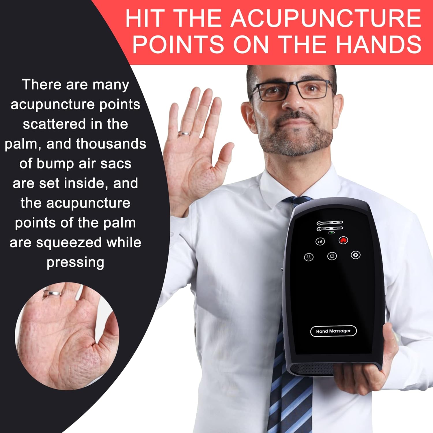 Wutsar Hand Massager targeting acupuncture points