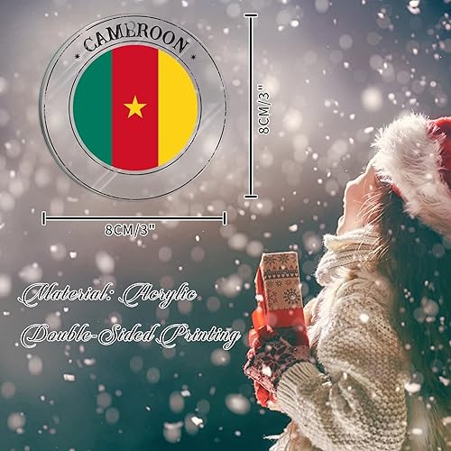 Vista 51 de Guatemala - Adornos acrílicos de Navidad, regalo de recuerdo de ciudad patriótica, adorno para árbol de Navidad, bandera nacional de Guatemala