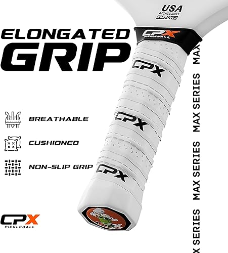 Miniatura 7 de CPX MAX Series T700 - Raqueta de paleta alargada de fibra de carbono cruda, grado profesional, grosor de núcleo de 0.55 pulgadas, agarre cómodo