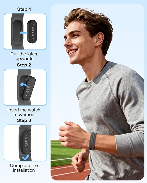 Silicone Sport Band Compatible with Google Fitbit Air Bands,Waterproof