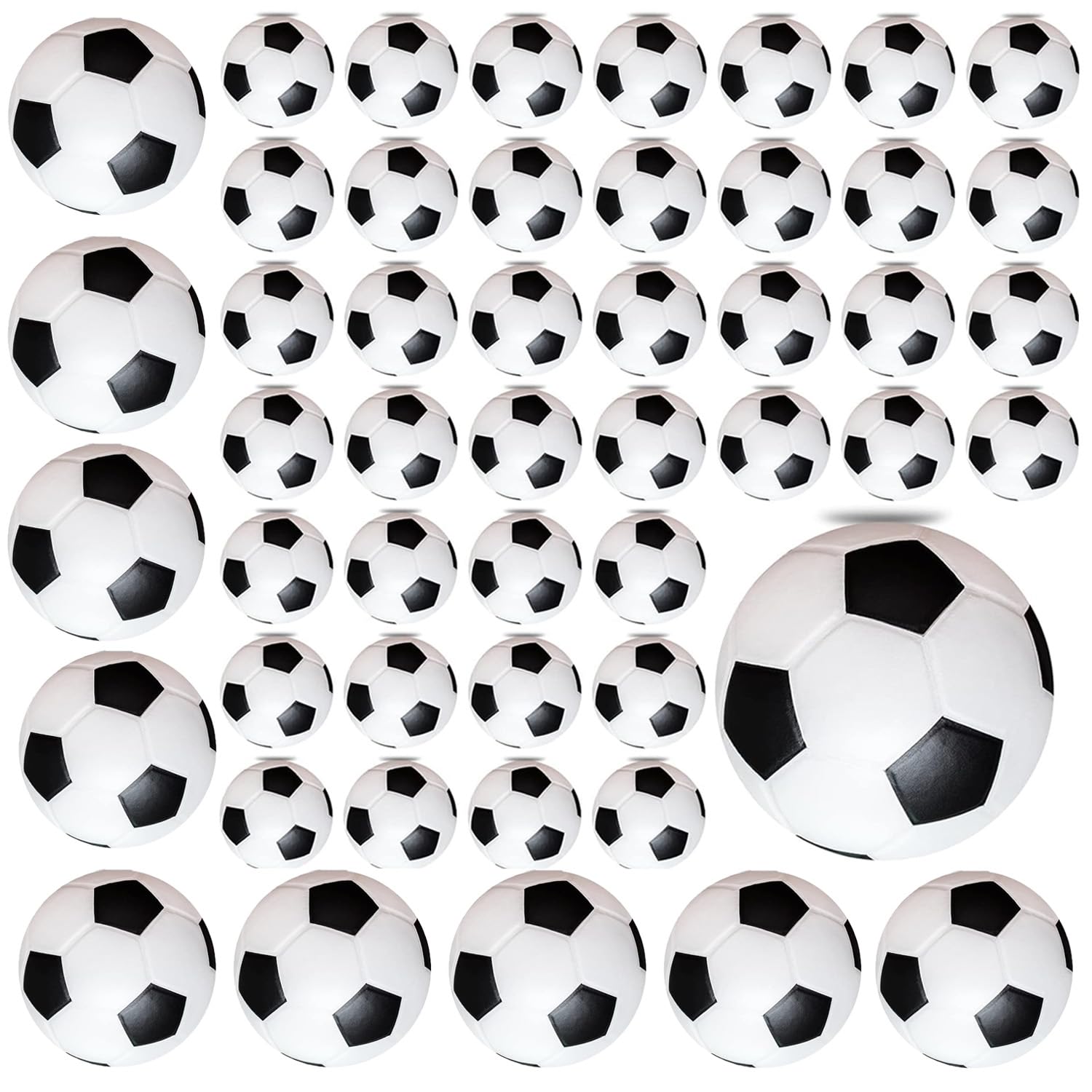 5-100 Stück Mini Fußball,6cm Mini Schaumstoffbälle Kinder,Perfekte Party Geschenke, Fußball Stressbälle,Linderung von Angst, Antistressball für Kinder und Erwachsene Fußball Party