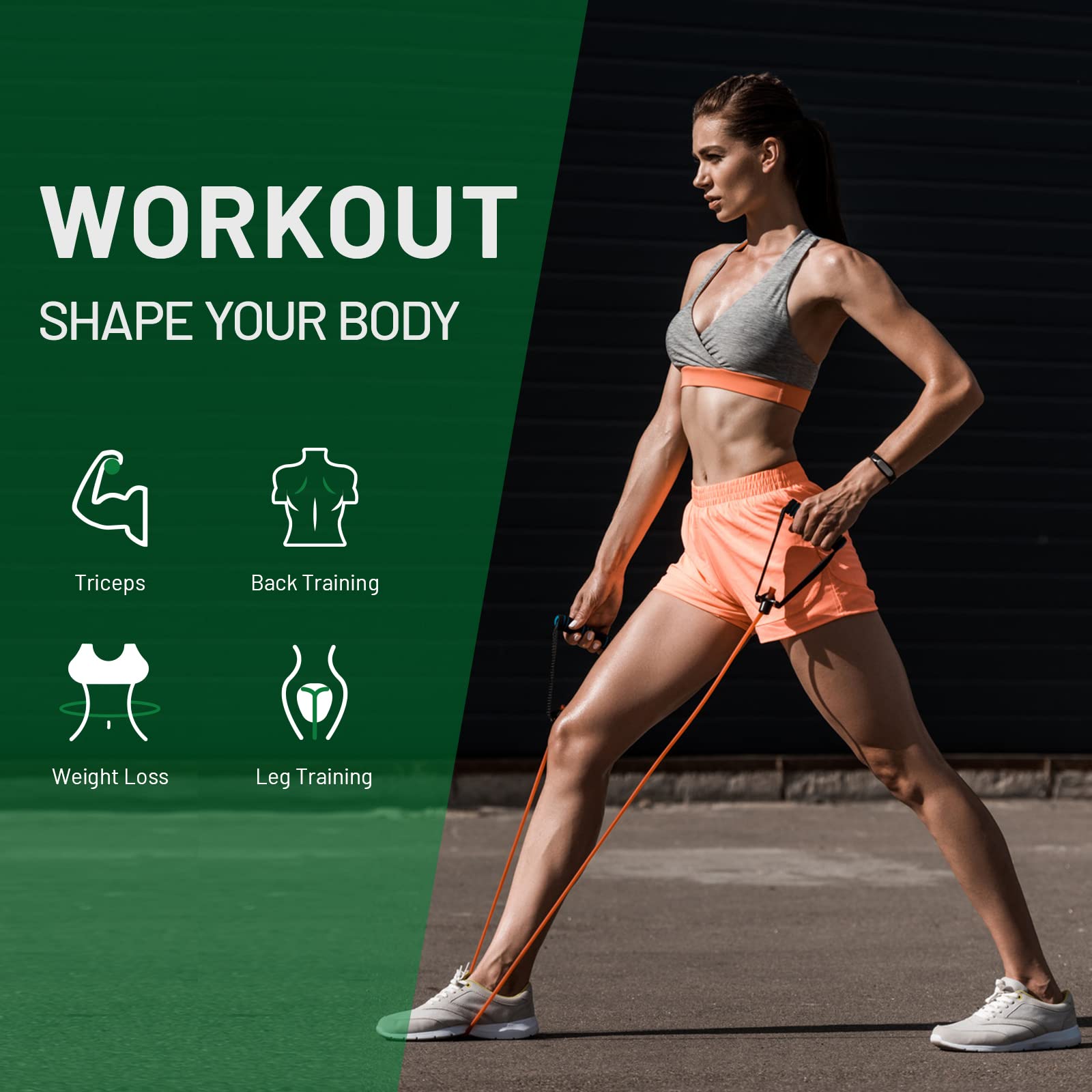 Slim Panda Exercise Resistance Bands Tube 11 Pcs Set Stackable