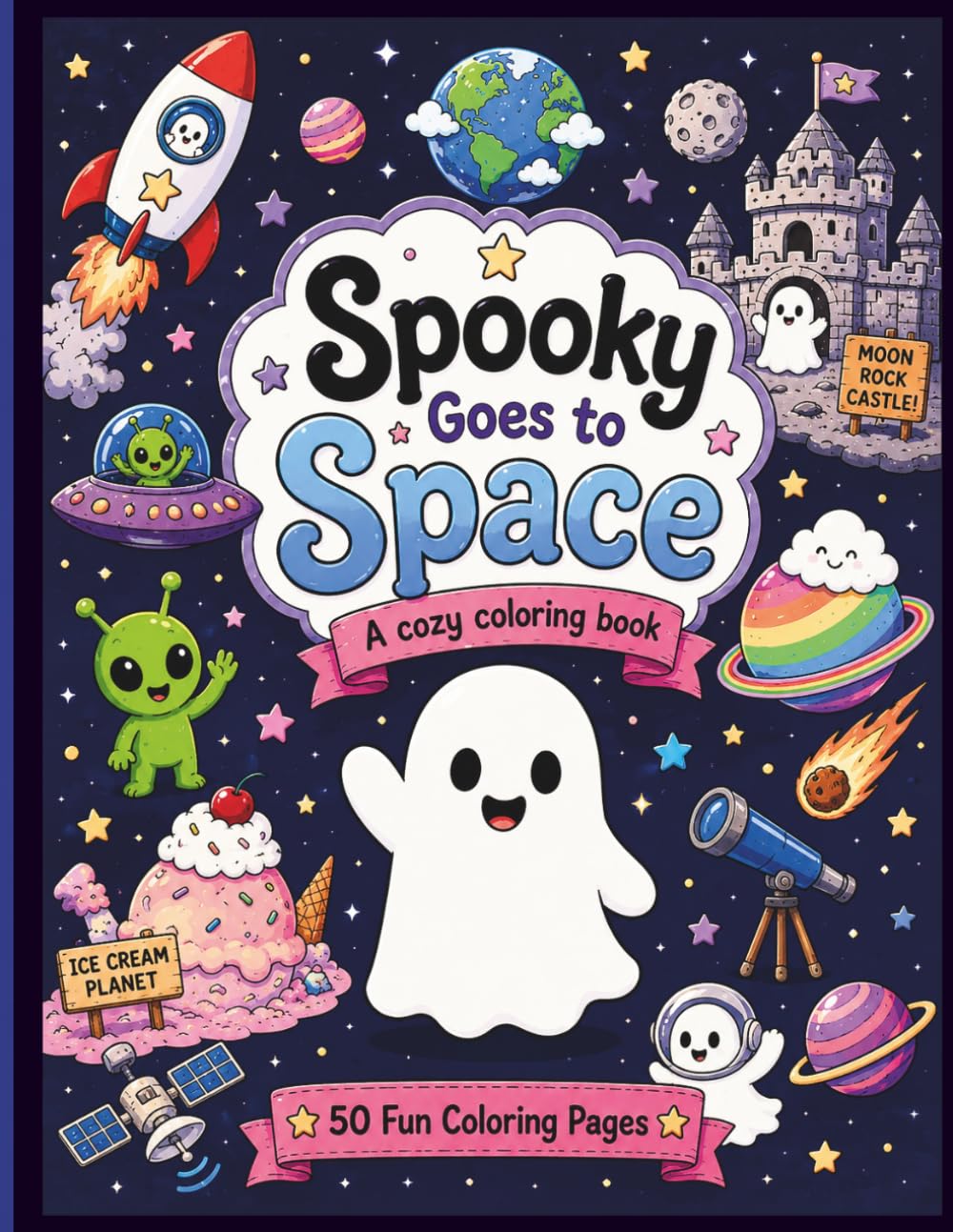 Spooky Goes to Space: A Cozy Coloring Book (Meet Spooky)