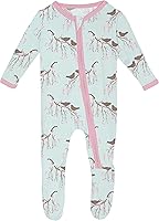 Vista 47 de KicKee Baby & Toddler - Pijama de viscosa ultrasuave de bambú con patas abatibles y puños