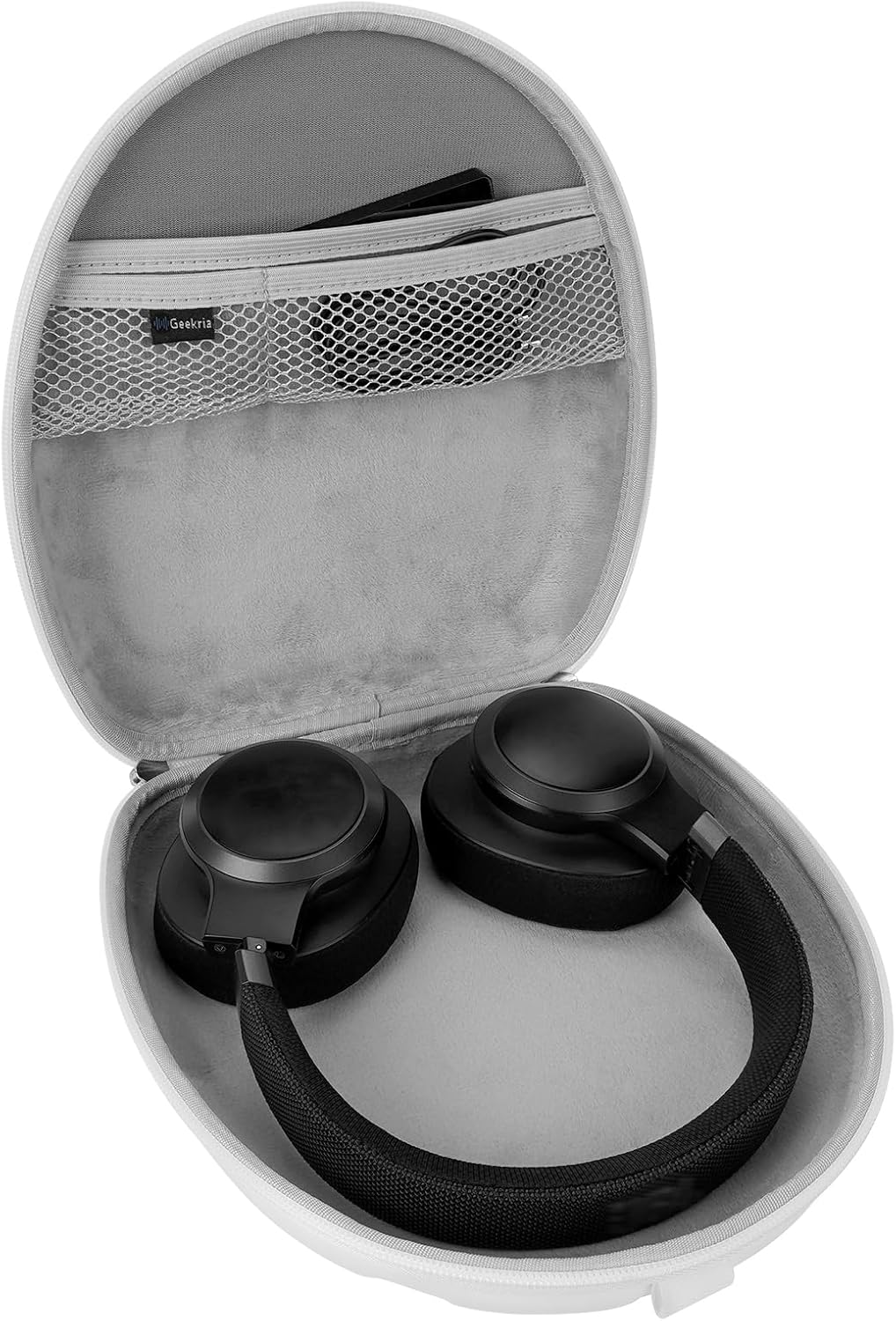 Geekria PRO Rugged Headphones Case Compatible with JBL Tune 760/750NC/720BT, Live770NC, Hard Shell, Durable, Multi-Layer Protection Travel Carrying Bag (White)