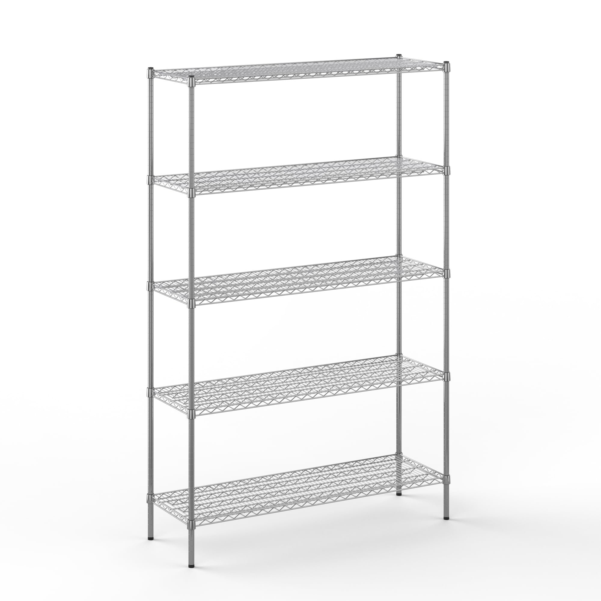 18" Deep x 54" Wide x 86" Height Wire Shelving Kit | 5-Tier | NSF Commercial Storage Rack Unit
