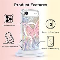 Vista 589 de I-MGAE-IN-AR - Funda diseñada para iPhone 12 y 12 Pro, diseño de mariposa plateada brillante, funda protectora de poliuretano termoplástico, suave