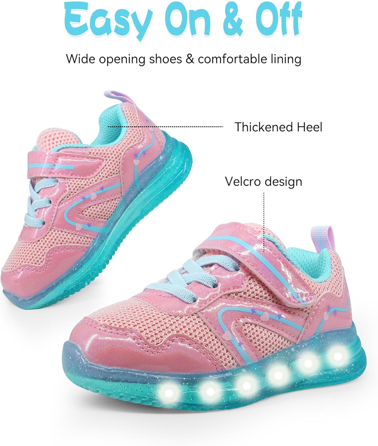 Floranate Light Up Toddler Boys Girls Shoes LED Flashing Lightweight Tennis Walking Sneakers for Toddler and Little Kid - Image 4