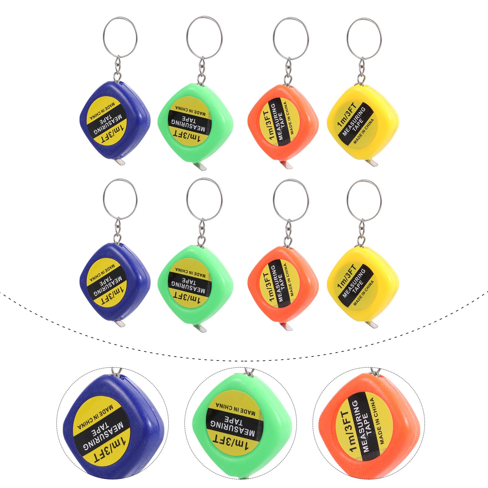 DOITOOL 200 Piezas Cinta Métrica Llavero Cinta Métrica Para El Cuerpo Cinta De Tapicería Cinta Métrica Pequeña Para Bolso Cinta De Coser Metro Medida Bolsillo Regla De Regalo El Plastico