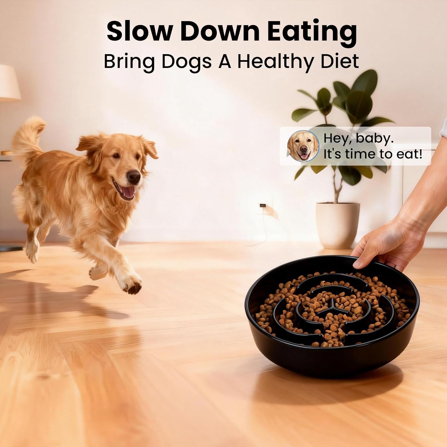 Ceramic Slow Feeder Dog Bowls,2.0 Cups Slow Feeder for Medium Breed,Puzzle Dog Food Bowl to Slow Down Eating, Anti-Gulping, Stop Bloat,Preventing Choking,8in,Black