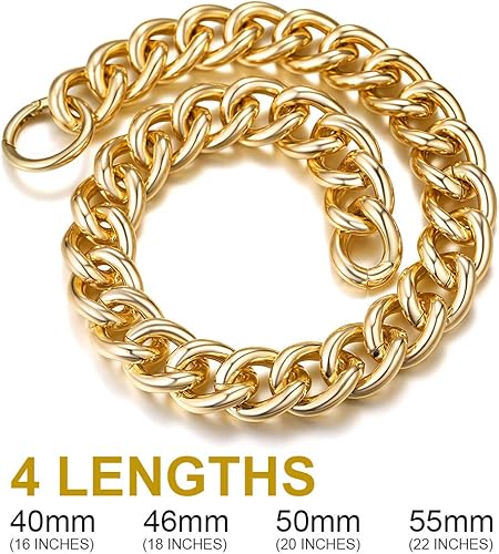 Miniatura 4 de GoldChic JEWELRY - Collar de eslabones cubanos gruesos para mujer, gargantilla gruesa de oro de 14 quilates, cadena cubana Hip Hop Miami, regalo de