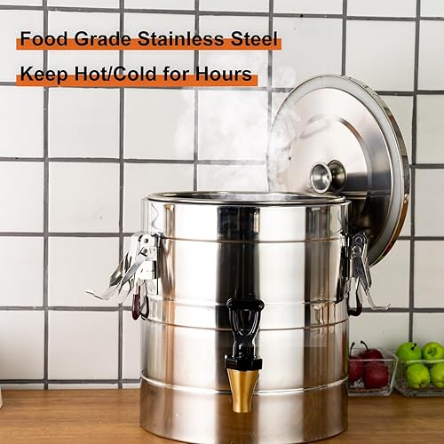 Miniatura 4 de Dispensador de bebidas aislado de acero inoxidable, dispensador de bebidas frías y calientes, dispensador de agua de 2.64 galones, 10 litros